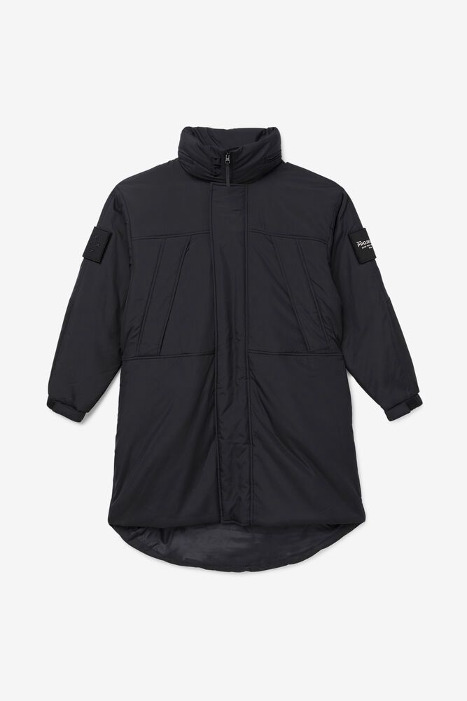 Fila Jacket Project 7 Long Padded Mens Black - India JQG-946835